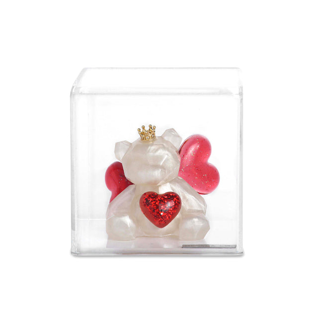 Escultura Angel Teddy Bear con Corona y Corazón