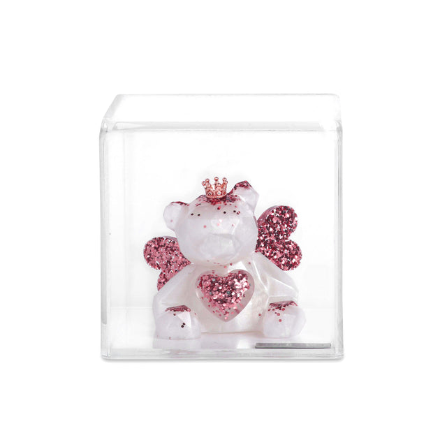 Escultura Angel Teddy Bear con Corona y Corazón