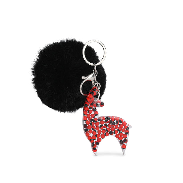 Llavero Llama con Huayruros y Pompón