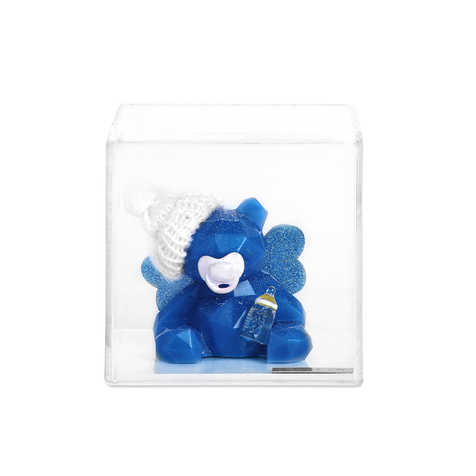 Escultura Angel Teddy Bear con Gorro, Chupón y Biberón
