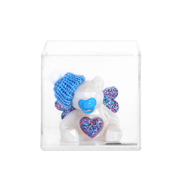 Escultura Angel Teddy Bear con Gorro, Chupón y Corazón