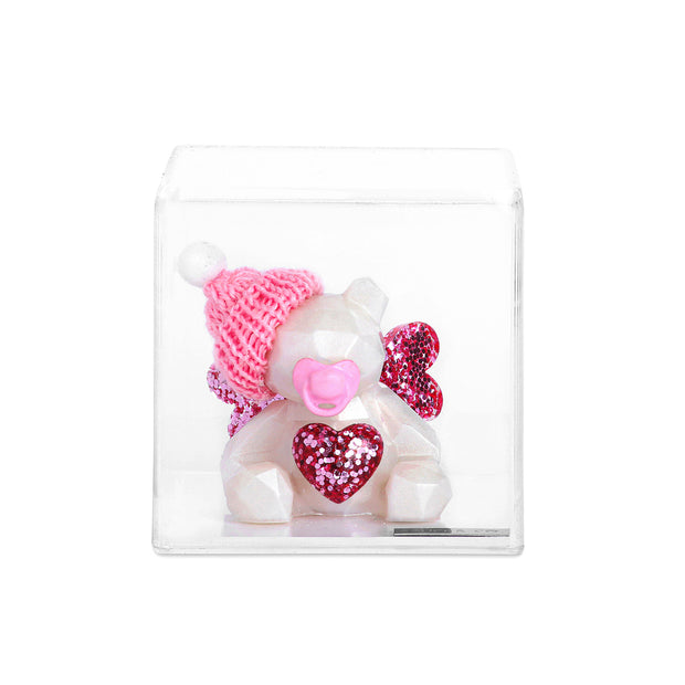 Escultura Angel Teddy Bear con Gorro, Chupón y Corazón